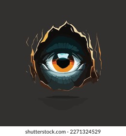 Abstract eye illustration vector art. Like brush strokes