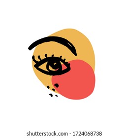 Arte ocular abstracto, icono continuo minimalista