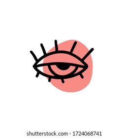 Abstract eye line art, continuous minimalist icon