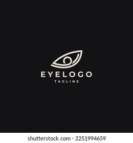 Abstract eye line icon outline logo design template