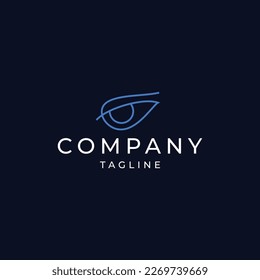 Resumen de la plantilla de diseño del logotipo de la línea de los ojos