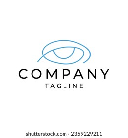 Abstract eye line icon outline logo design template