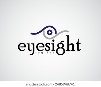 ojo abstracto con concepto de diseño de logotipo de línea