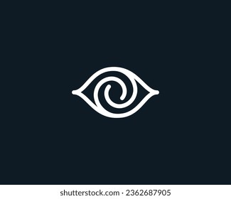 Abstract eye linear logo. Creative optics vision sign. Camera shutter symbol. Vector illustration.