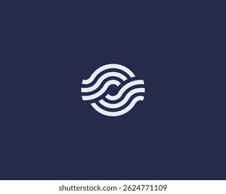 Abstrato olho logotipo linear. Sinal de vetor de visão óptica de ondas.