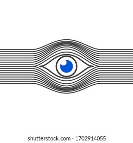 abstract eye lines wave on white background vector illustration
