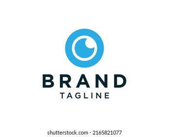 Abstract Eye Logo. Blue Circle Shape with Blue Eyeball inside isolated on White Background. Use for Business and Technology Logos. Flat Vector Logo Design Template Element.
