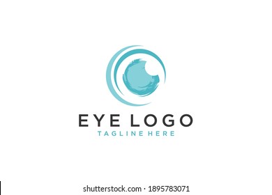 Logo ocular abstracto. Icono de círculo. Usable para Logos de Negocios y Tecnología. Elemento de plantilla de diseño de logotipo de vectores planos.