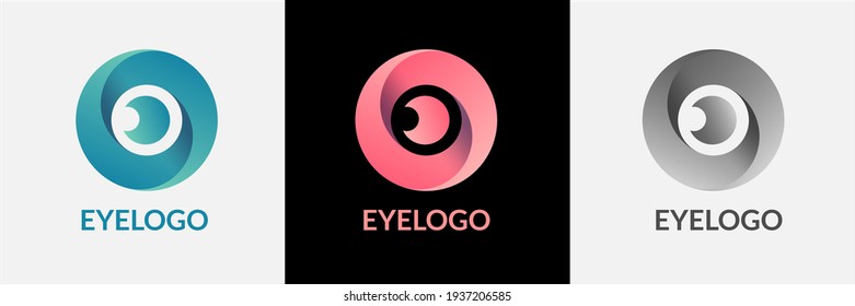Abstract eye logo. Corporate identity design element. Retina circle scanner, personality eye identification, iris id lock logotype idea. Security, protect concept. Eye Vector icon.