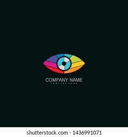 Abstract eye logo design. Colorful media icon. Concept of the Creative Vision Logo. Colorful vision eye logo.