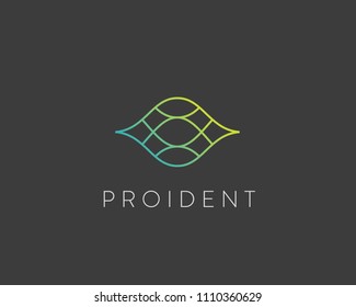 Abstract eye logo design. Creative line vector logotype. 