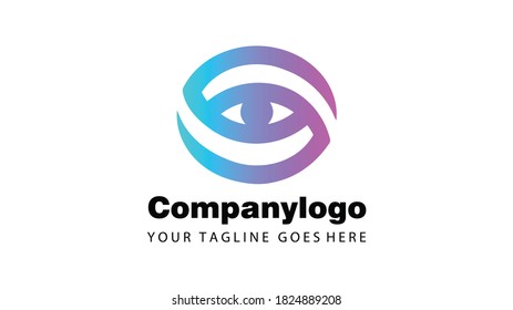 Plantilla de diseño de logotipo ocular abstracto