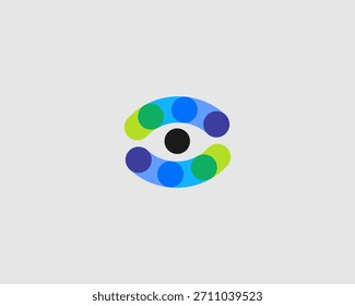 Logotipo Abstractas del ojo de Formas geométricas. Signo de Vector visual de óptica creativa.