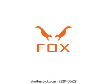 Abstract Eye Logo. Geometric Two Fox shape Dragon Eyes. Usable for, Business, Technology, Branding Logos. Flat Vector Design Template Element