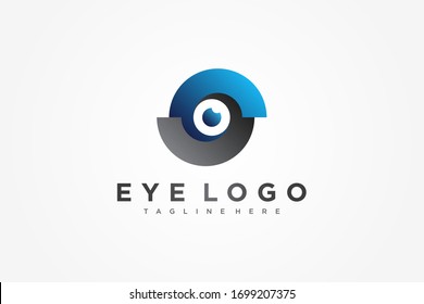 Abstract Eye Logo Letter S Camera Icon. Usable for Business and Technology Logos. Flat Vector Logo Design Template Element.