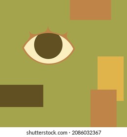 Abstract eye on a green background. 