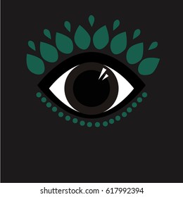 Abstract eye pattern. Art image of an eye. Trendy and stylish print.