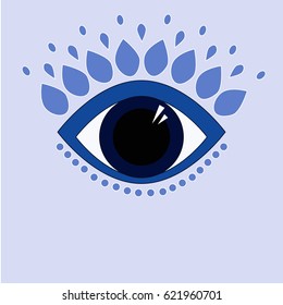 Abstract eye pattern. Art image of an eye. Trendy and stylish print.