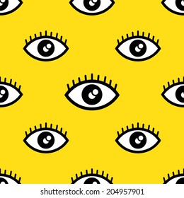 Abstract eye seamless pattern. Seamless eye background pattern.