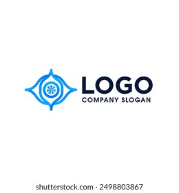 Abstract eye shaped logo in vector.