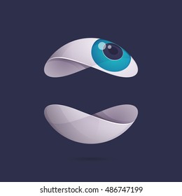 Abstract eye sphere icon. Vector anatomy elements for banner, presentation, web page, card, labels or posters.