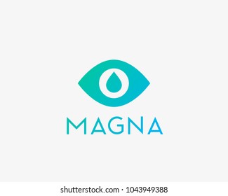 Abstract Eye Tear Logo Design. Water Drop View Look Vector Logotype.