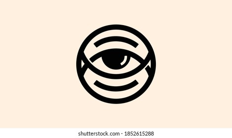 Logo del vector ocular abstracto. Símbolo de vector ocular