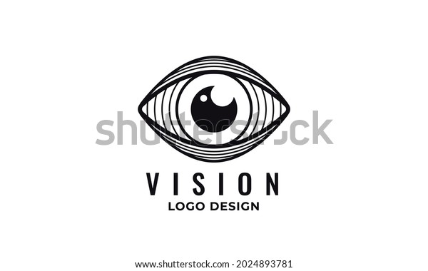 Abstract Eye Vision Logo Black Line Stock Vector (Royalty Free ...