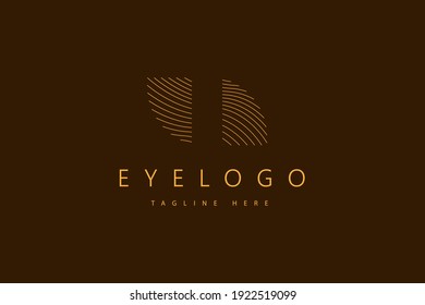 Abstract Eye Vision Logo On Black Background. Usable for Business and Technology Logos. Flat Vector Logo Icon Design Template Element