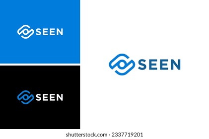 Abstract Eye Vision Logo. Seen Optical Logotype Design. Letter S with Eye Ball Vector