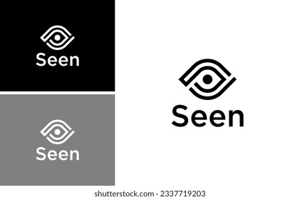 Abstract Eye Vision Logo. Seen Optical Logotype Design. Letter S with Eye Ball Vector