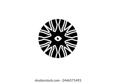 abstract eye or vision style logo design