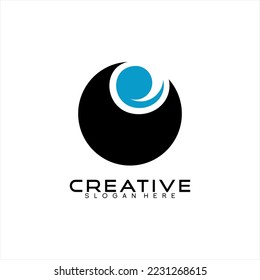 Abstract eyeball vector logo design.