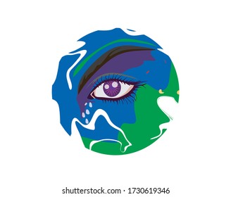 abstract of eyeballs vector illustrations with hand drawn art style.