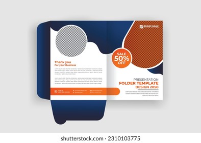 Abstract eye-catching presentation folder design template and modern layout