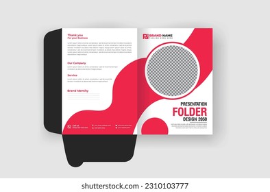 Abstract eye-catching presentation folder design template and modern layout
