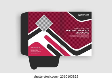 Abstract eye-catching presentation folder design template and modern layout