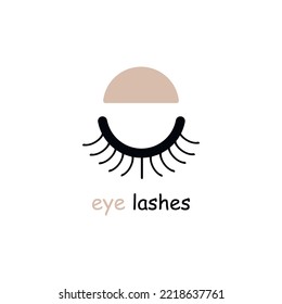 Abstract eyelashes logo. Usable for business and beauty salon logo. Staining, curling, laminating, lash lift. Eyelash extension procedure. Lengthening lashes for girl in beauty salon. Beauty Concept.