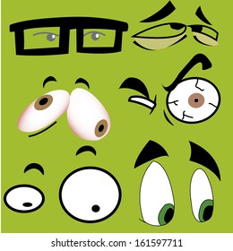 abstract eyes with different expression on white background