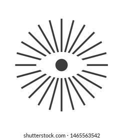 Abstract eyes with sun minimalist logo icon - vector