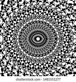 abstract eyes with  two tone black and white checkered pattern