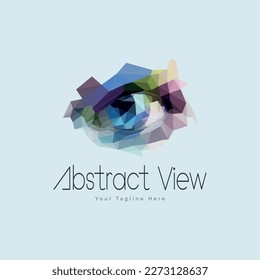 Abstract Eyes View mosaic logo template design for brand or company and other