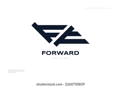 Resumen El logotipo de la letra F y E de las iniciales está aislado en fondo blanco. Diseño del logotipo de monograma FE