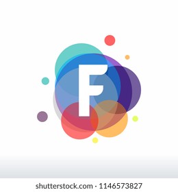 Abstract F Initial logo designs concept vector, Colorful F initial logo designs