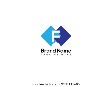 Abstract F letter modern initial lettermarks logo design