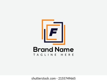 Abstract F letter modern initial logo design