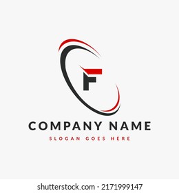 Abstract F letter modern initial unique logo design template