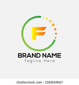 Abstract F letter modern initial logo design with bubble icon.
