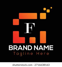 Abstractas diseño de logotipo de letras iniciales modernas de letra F