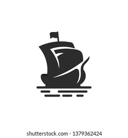 abstract f logo design ship